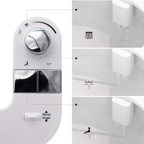 Bidet Toilet Seat Attachment Water Sprayer with Adjustable Pressure, Non-Electric Toilet Bidet,Eco Friendly with Dual Self-Cleaning Nozzles & Easy Installation