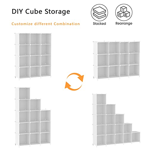 AWTATOS White Cube Storage Organizer Shelves, 12-Cube Closet Shelving