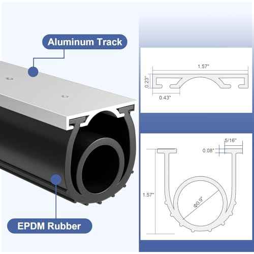 Premium Garage Door Bottom Seal - 16.5ft Weatherproof EPDM Rubber, Easy Install, Blocks Drafts/Rain/Rodents, Noise-Reducing & Energy Saving