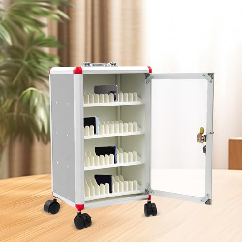 Juckeyroot Aluminum Alloy 48 Slots Mobile Phone Locker with Wheels & Handle