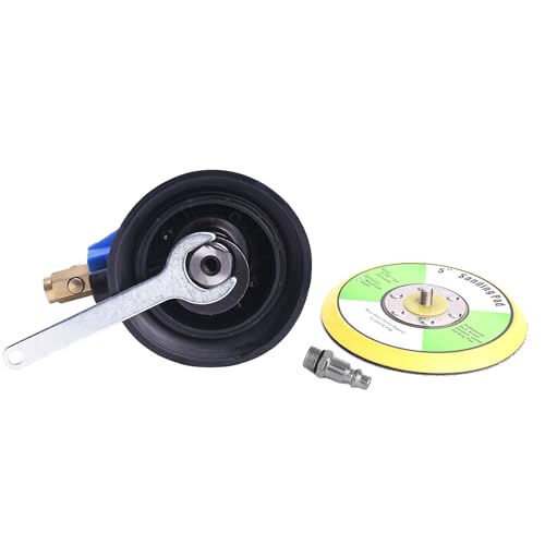 ZHONG AN 5-Inch Dual Action Air Orbital Sander with Hook & Loop, Blue - Professional Pneumatic Polisher for Auto & Woodwork