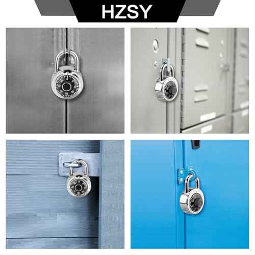 Combination Padlock 1 Pack, Fixed Dial Combination Padlock with Different Combinations, 2 in. Wide. Black Turntable, Lock for Gym & Locker, School, Toolbox, and More