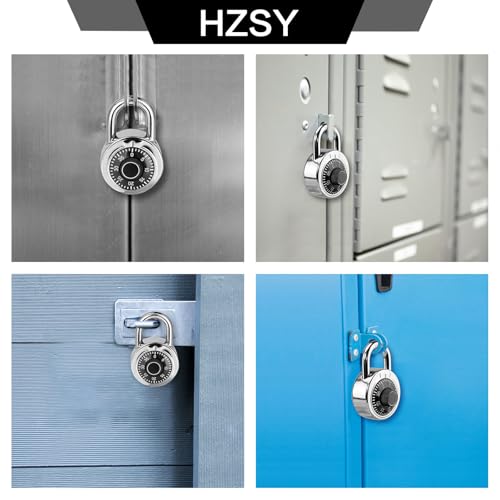 HZSY 1 Pack Black Combination Padlock with Preset 3-Digit Code, 2-Inch Body