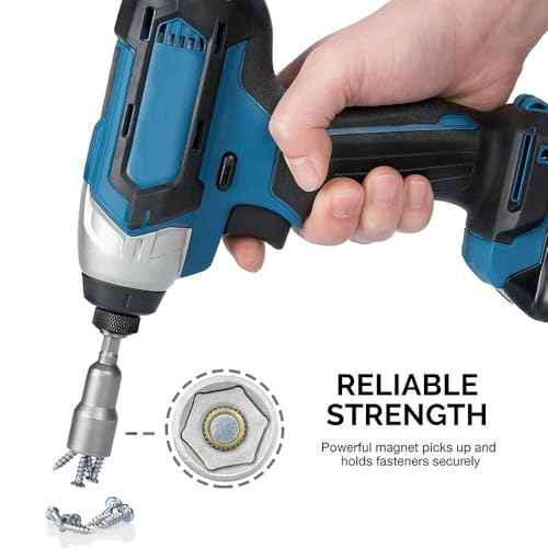 Fixinus 17mm Magnetic Socket, 1/4" Hex Shank Drill Adapter for Power Drills, Nut Driver and Impact Socket Adapter, 65mm Length