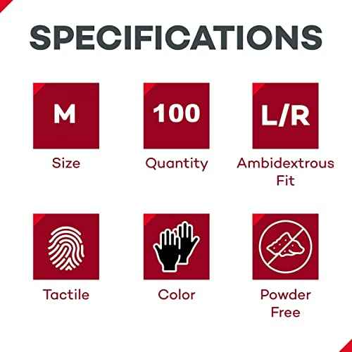 Dealmed Black Nitrile Exam Gloves ? Disposable Multi-Purpose Use Medical Gloves Use for First Aid and Medical Facilities