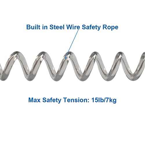 Lix&Rix Coiled Lanyards with Carabiner, Ring and Quick Release Detachable Buckle for Fishing Equipment Keys, Cards, Tools