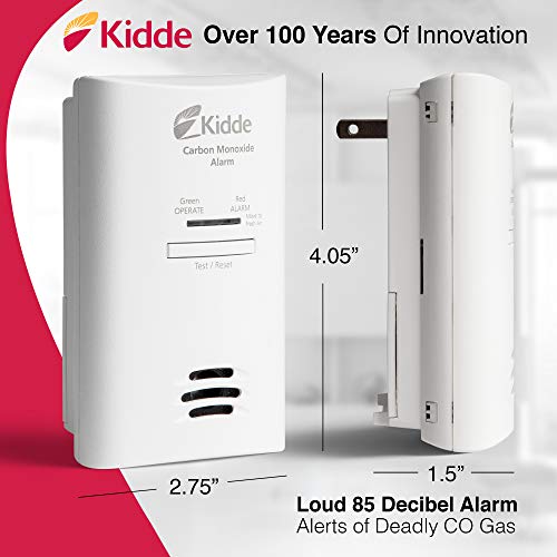 Kidde Plug-in Carbon Monoxide Detector with Battery Backup - 1 Pack, 3rd Edition