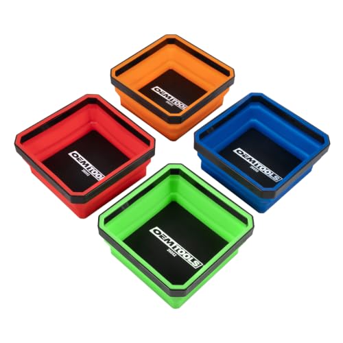 OEMTOOLS 26052 4-Pc Collapsible Magnetic Tray Set - 4-1/2" Small Parts Tray (Variation: Tray)