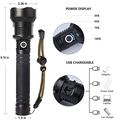 Lylting Rechargeable LED Flashlight 99,000 Lumens Waterproof Handheld Camping Light