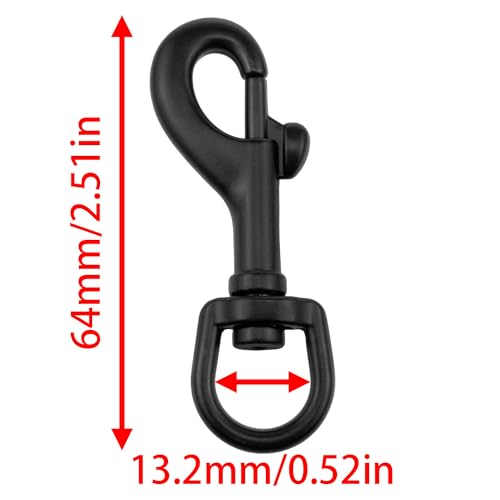 4 Pack Heavy Duty Black Zinc Alloy Swivel Eye Bolt Snaps - Flag, Dog Leash, Keychain Clamps