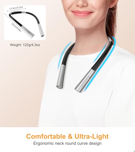 Gritin Upgraded Gray Neck Book Light with 4 Color Temperatures & 5 Brightness Levels