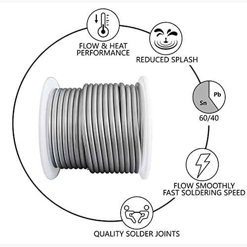 60/40 Solder for Stained Glass, 1/8"(3mm) Dia, 1 lb Spool, Supplied by ANOSON