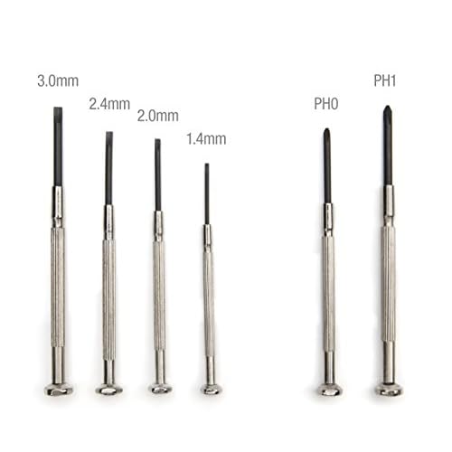 STEELMAN Precision Steel Shaft 6-Piece Electronics Screwdriver Set, Variety of Slotted/Phillips Sizes, Swivel-Head, Storage Case Included