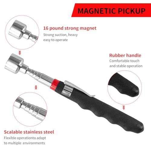 Cool Gadget Christmas Gifts Stocking Stuffers for Men Women Husband - Telescoping Magnetic Pick Up Tool Set of 2,Telescopic Magnet Stick-Useful for Hard-to-Reach,Narrow Space,Mechanic,Automotive, Home