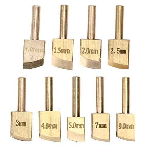 Pssopp 9Pcs Leather Brass Solder, Leather Hot Process Soldering Tools Brass Soldering Iron Tip to Burn The Decorate Leather Craft Making Tool