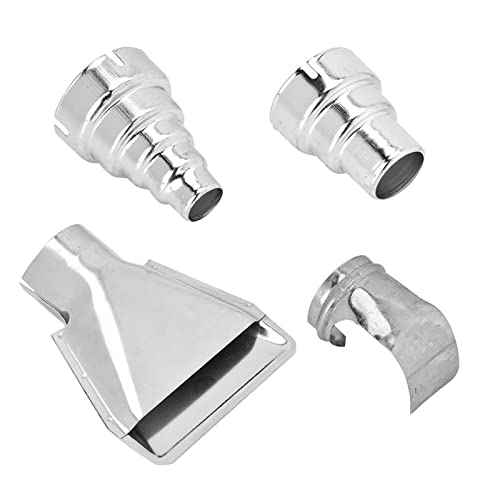 Watris Veiyi Heat Gun Nozzles Kit, 4PCS Hot Air Gun Attachments, Stainless Steel Reflector Nozzle Soldering Station Nozzle Tool