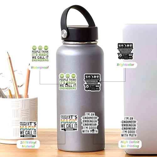 124pcs Engineering Hard Hat Stickers for Tool Box, Helmet - Funny, Prank Meme Vinyl and Waterproof Decals for Mechanics, Electricians, Union, Oilfield, Military, Construction, Weld