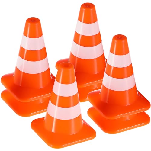 STOBOK Construction Cones 14pcs Miniature Road Cone Orange Mini Traffic s Toy Plastic Sign Road Toy Roadblock Sign Model Photo Prop Educational for Kids Small Orange s
