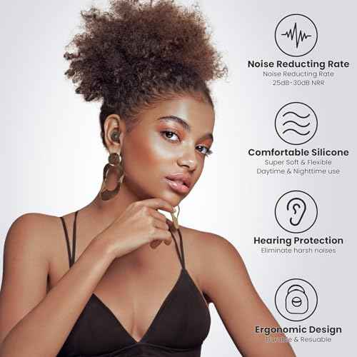 2 Pairs of Ear Plugs for Sleeping,Reusable Hearing Protection Earplugs with 8 Pairs Ear Tips & One Connector Cord,Soft Ear Plugs for Noise Reduction,Concert,Musician & Work - 25dB-30dB