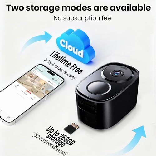 Realhide Black 2K UHD Wireless Security Camera with Full-Color Night Vision, 6-Month Battery, Dual WiFi & Cloud Storage
