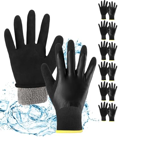 Sintuff Waterproof Work Gloves for Men Insulated Freezer Winter Work Gloves with Sandy Grip for Outdoor