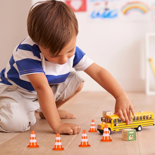 STOBOK Construction Cones 14pcs Miniature Road Cone Orange Mini Traffic s Toy Plastic Sign Road Toy Roadblock Sign Model Photo Prop Educational for Kids Small Orange s