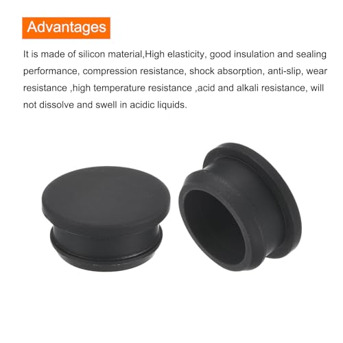 MECCANIXITY 26mm Silicone Locking Hole Plugs Black Pack of 2 - Waterproof Sealing