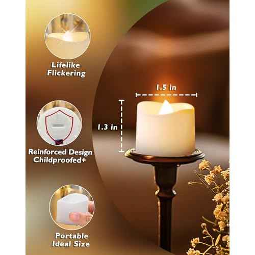 Homemory 24Pcs Flickering Flameless Candle Battery Operated, 200+Hours Fake Electric LED Tea Lights for Votive, Centerpiece Table Decorations, Wedding, Aniversary, Halloween, Christmas