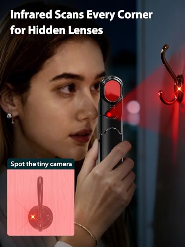 ERYITRDK Black Hidden Camera & GPS Detector Portable Spy Device Finder