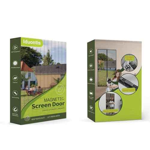 Magnetic Screen Door - Fits Door Opening 36 x 82 in, Actual Screen Size 38"x83", Hands Free Mesh Partition,Heavy Duty Curtain Keeps Bugs Out, Frame Hook & Loop, Pet and Kid Friendly