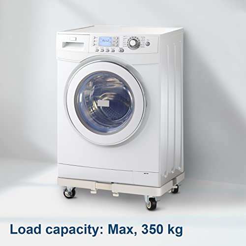 HQO LOVL Adjustable Mini Fridge Stand with 4 Locking Wheels, 17.7-25.6 in Dolly for Washer/Dryer & Furniture