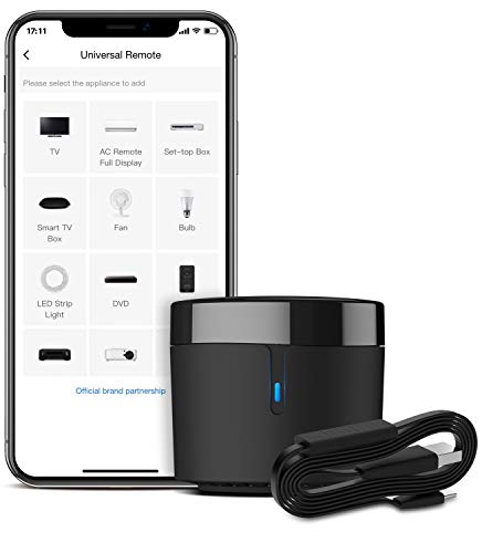 BroadLink RM4 Mini IR Smart Home Hub with Sensor Cable - Universal Remote Control