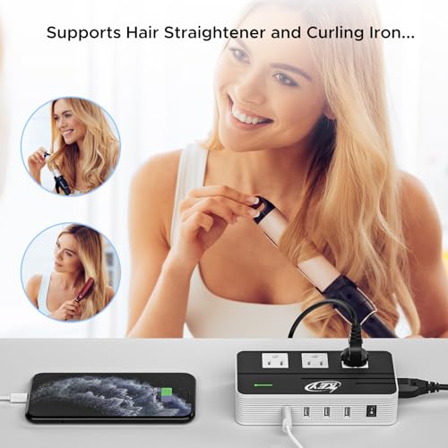 Key Power 230W Voltage Converter 220V to 110V with USB & Multiple Sockets