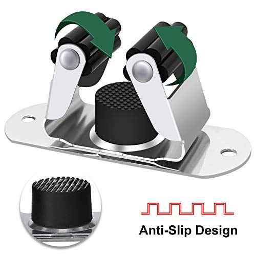 Mop and Broom Holder Wall Mount Heavy Duty Stainless Steel Wall Mounted Broom Organizer Laundry Room Home Garden Garage Storage and Organization Rack (Silver)