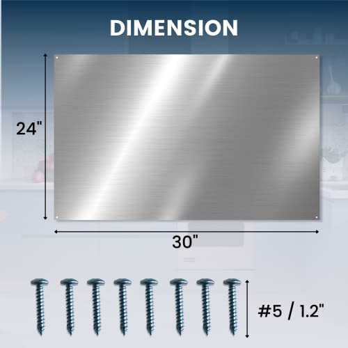 (2 Pack) 24" x 30" Reversible Metal Backsplash Panel with Pre-Drilled Holes – Ultra Thin, 0.019"–0.023" – CALPALMY for 30" Range
