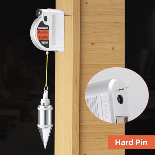 Retractable Plumb Bob Tool for Construction Industry Assignments, 14