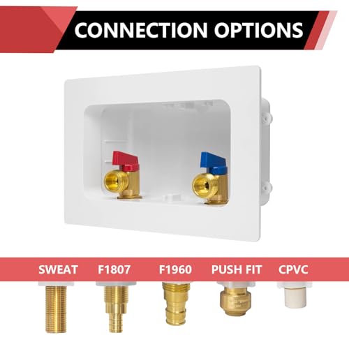 EFIELD PEX-A Expansion Copper Arrestor Washing Machine Outlet Box 1/2"