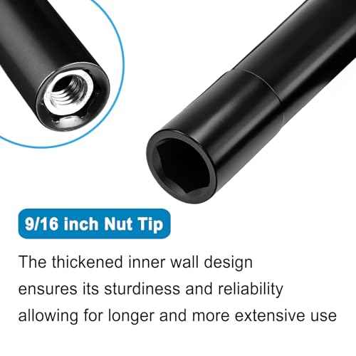 9/16"(14mm) Power Nut Driver, Nut Runner Hollow Socket Fit Long Bolts and Ductwork, 9/16" Deep Socket (7.65"Length)