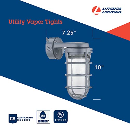 Gray 150W Vapor Tight Wall Sconce Light - Industrial LED Fixture for Indoor & Outdoor Use