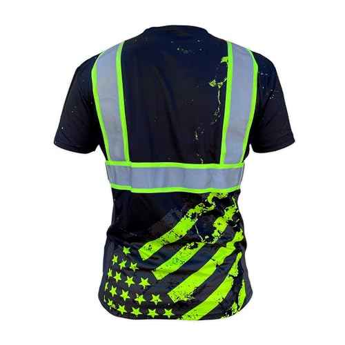 SafetyShirtz Men's SS360 Stealth and Northern Lights - Type-O and Enhanced Visibility - UPF 40 - Reflective Shirt