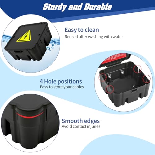 12 Pack Black Flame-Retardant Junction Boxes - Easy 5-Second Electrical Splice Connectors