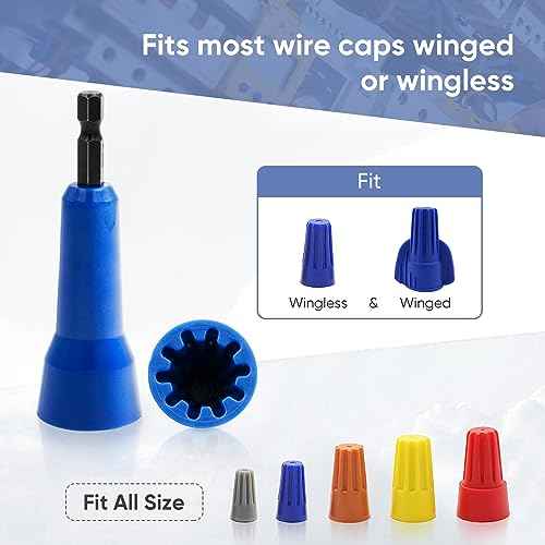 Wire Nut Twister,LISTENJIALE Wire Twister Tool for Drill and Wire Connector Driver with 1/4" Chuck(Blue)