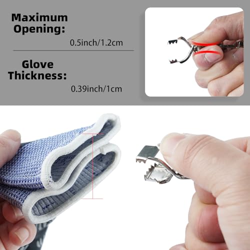 MELOTOUGH Metal Glove Clip for Work Glove Holders Heavy Duty Steel Glove Clips for Tactical,Skiing,Camping,Outdoor Activities