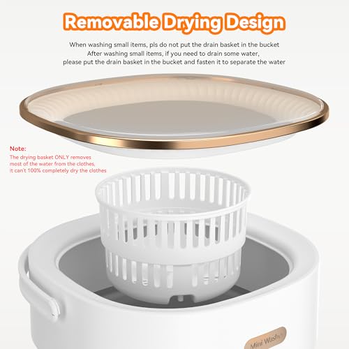 JUJOJB White Portable Folding 20L Mini Washing Machine & Spin Dryer