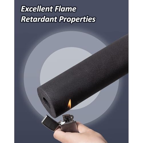 Lhazemu 1" x 3/8" Foam Pipe Insulation Tubing - Black, 6ft, for Guitar, HVAC, & Sports