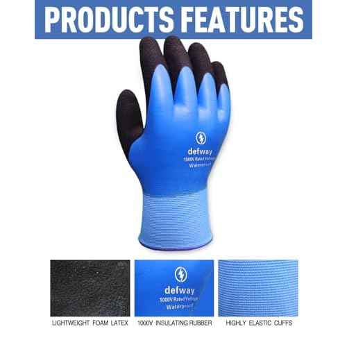 defway Insulated Work Gloves 1000V High Voltage Resistant Electrician Gloves Waterproof Work Gloves Rubber Non Slip Design
