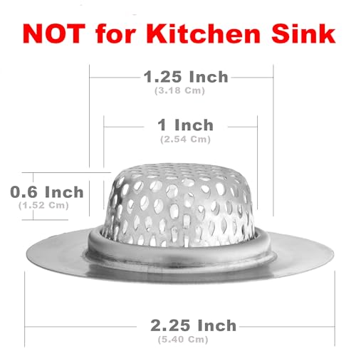 2 Pack Stainless Steel Sink Strainers for Bathroom & Utility Drains