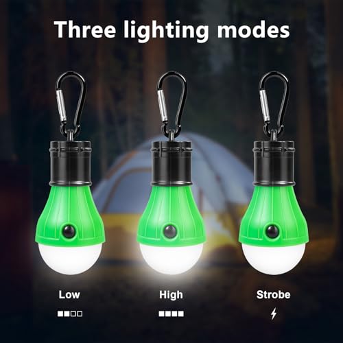 Jarxin 4 Pack USB Rechargeable LED Camping Lanterns - Black Outdoor Tent Lights