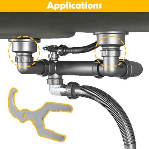 3845 Sink Drain Wrench Compatible with Superior Tool Fits 1-1/2inch to 1-1/4 inch P-traps