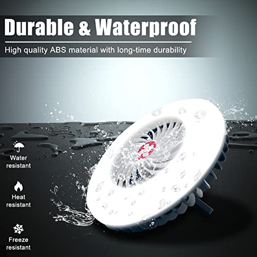 2-Pack Portable Camping Fans with LED Lanterns, USB Rechargeable Waterproof Tent Fans